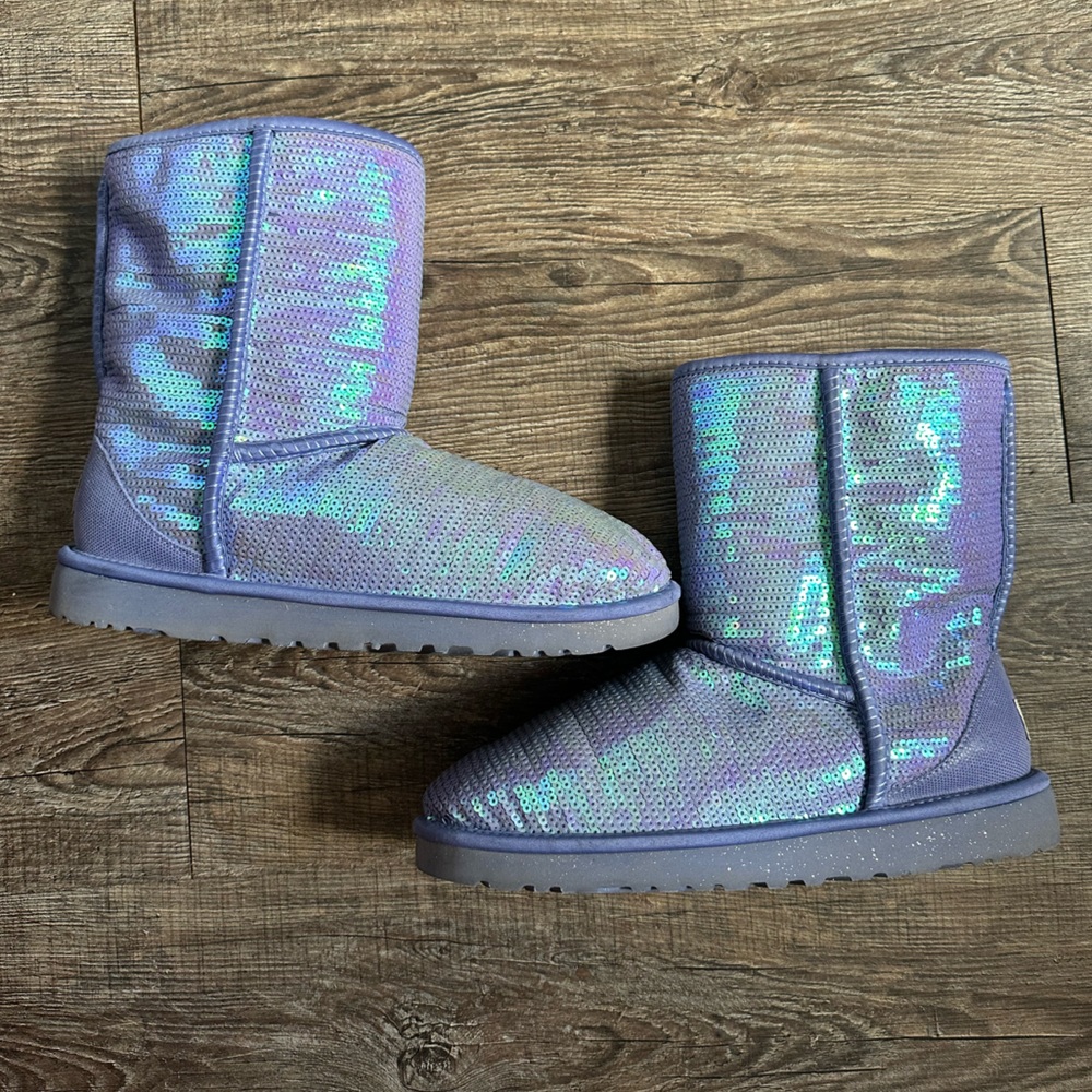 Woman’s purple sequin UGGS limited edition